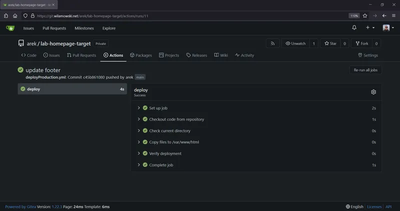 Lab: GitHub-like Actions, but with Gitea